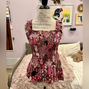 ♠️ kate spade garden kitty print sleeveless top